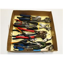 LOT OF 16 MISC PLIERS & MORE.