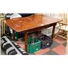 Image 1 : SOLID WOOD DINING TABLE WITH BUILT IN EXTENSION