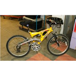 21 SPEED YELLOW BIKE, 22" WHEELS