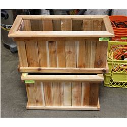 PAIR OF WOOD PLANTERS ON CHOICE