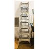 Image 1 : PAIR OF A FRAME LADDERS ONE IS ADJUSTABLE
