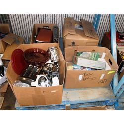 PALLET OF ASSORTED HOUSEHOLD, OFFICE SUPPLIES AND