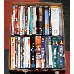 BOX OF 62 ASSORTED DVDS