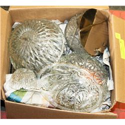 LOT OF ASSORTED CRYSTAL & GLASS SERVING DISHES