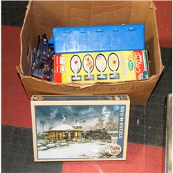 BOX OF ASSORTED INCL HOTWHEELS CAR CASE, SEALED