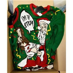 BOX OF ASSORTED CLOTHING, APPEARS TO BE