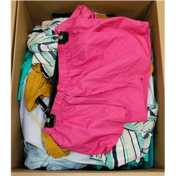 BOX OF ASSORTED CLOTHING APPEARS TO BE MOSTLY