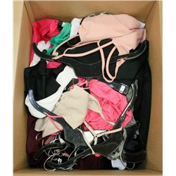 BOX OF ASSORTED CLOTHING APPEARS TO BE MOSTLY