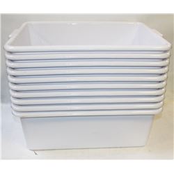 TOTE BOX - LOT OF 10 - WHITE 7" DEEP