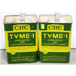 2 CANS CRC TYME-1 CARBURATOR & COLD PARTS CLEANER