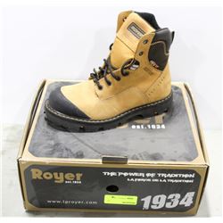 PAIR OF ROYER STEEL TOE WORK BOOT, MENS SIZE 8