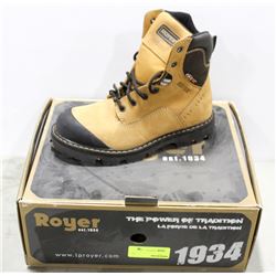 PAIR OF ROYER STEEL TOE WORK BOOT, MENS SIZE 7.5