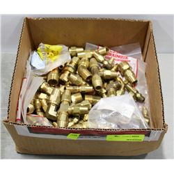BOX OF ASSORTED BRASS FITTINGS