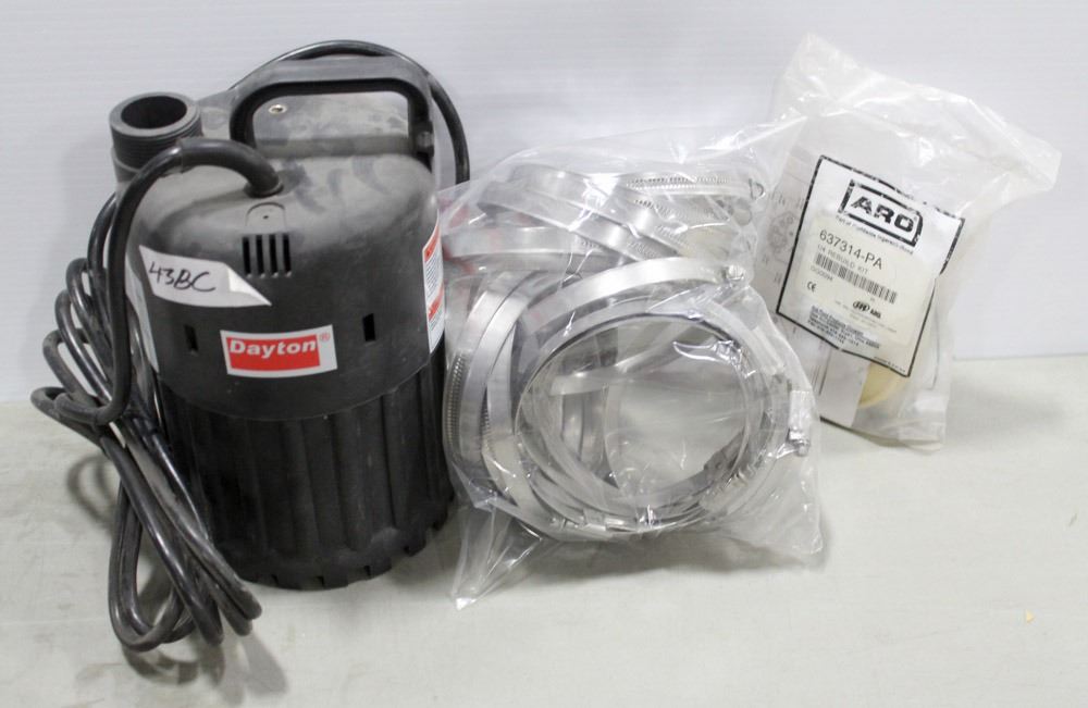 DAYTON SUBMERSIBLE UTILITY PUMP, 1/6 HP, 115V,