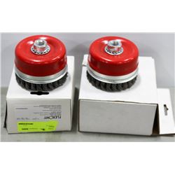 FLEXOVIT BRIDLED CUP BRUSH , 5" O.D X 5/8"-11