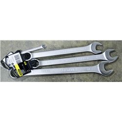 SET OF 4 NEW STANLEY WRENCHES, INCLUDES 1/4, 3/8