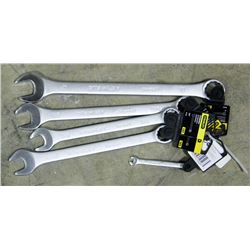 SET OF 5 NEW STANLEY WRENCHES, INCLUDES 1/4, 3/8