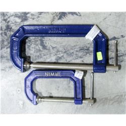 LOT OF 2 IRWIN C-CLAMPS, 4" AND 8"