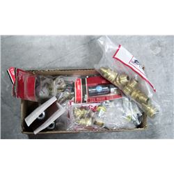 ASSORTED LOT OF BRASS FITTINGS, COUPLERS & MORE