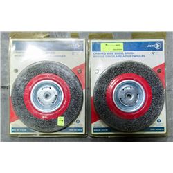 LOT OF 2 JET CRIMPED WIRE WHEEL BRUSH 8"