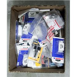 BOX OF ASSORTED DRILL BITS AND MORE