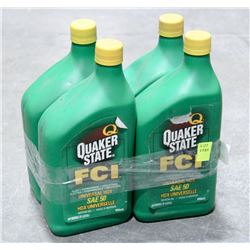 LOT OF 4 QUAKER STATE FCI MOTOR OIL, SAE 50