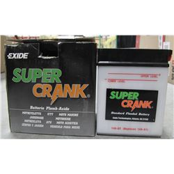EXIDE SUPERCRANK ATV, MOTORCYCLE BATTERY, 14A-A2