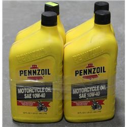 LOT OF 4 PENNZOIL MOTORCYCLE OIL SAE 10W-40