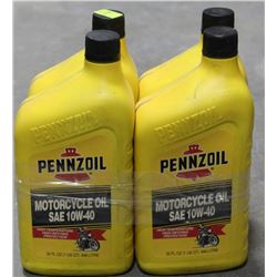 LOT OF 4 PENNZOIL MOTORCYCLE OIL SAE 10W-40