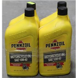 LOT OF 4 PENNZOIL MOTORCYCLE OIL SAE 10W-40