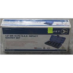JET 1/2" DRIVE 10PC SAE IMPACT SOCKET SET