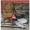 Image 1 : PALLET OF CHAIRS, DRYWALL T-SQUARES AND MORE