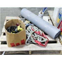 PALLET OF MISC, INCLUDES ROPES AND MORE