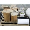 Image 1 : PALLET OF ROLLS OF ROOFING VINYL, NAILS AND MORE
