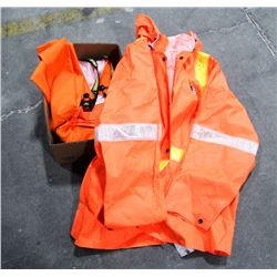 RAINPRO HI-VIS JACKET AND BIB PANTS, SIZE XL