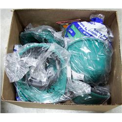 BOX OF 6 NEW GREEN HARD HATS