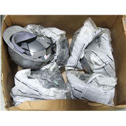 BOX OF 8 NEW GREY HARD HATS