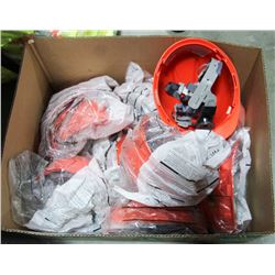 BOX OF 10 NEW ORANGE HARD HATS