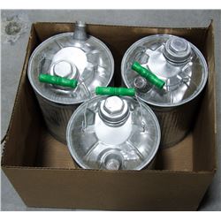 LOT OF 3 METAL FUEL CANS