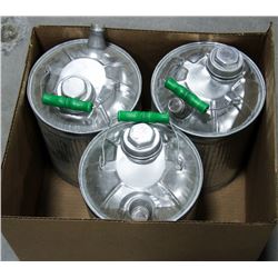 LOT OF 3 METAL FUEL CANS