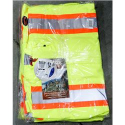 LOT OF 3 HI-VIS RAIN JACKETS, SIZE XL
