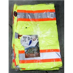 LOT OF 3 HI-VIS RAIN JACKETS, SIZE XL