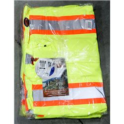LOT OF 3 HI-VIS RAIN JACKETS, SIZE XL
