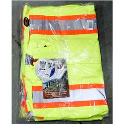 LOT OF 3 HI-VIS RAIN JACKETS, SIZE XL