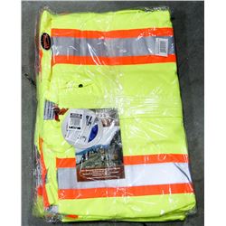 LOT OF 3 HI-VIS RAIN JACKETS, SIZE XL