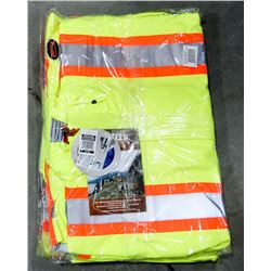 LOT OF 3 HI-VIS RAIN JACKETS, SIZE XL
