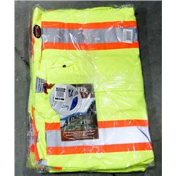 LOT OF 3 HI-VIS RAIN JACKETS, SIZE XL
