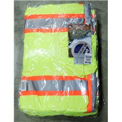 LOT OF 3 HI-VIS RAIN JACKETS, SIZE XL