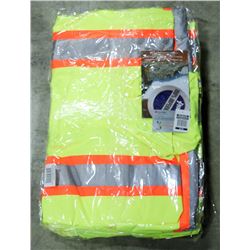 LOT OF 3 HI-VIS RAIN JACKETS, SIZE XL