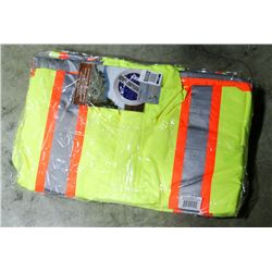 LOT OF 3 HI-VIS RAIN JACKETS, SIZE XL